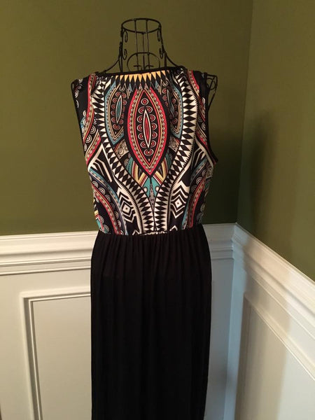 Black Aztec Maxi Dress Sassy Olive Boutique Black Aztec Maxi Dress Sassy Olive Boutique