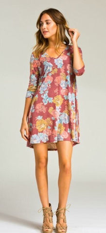 Burgundy Floral Tunic