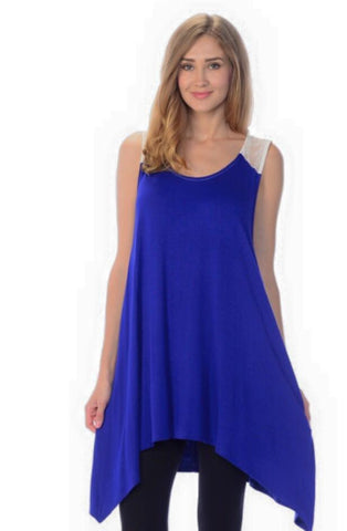 Sleeveless Royal Blue Tunic