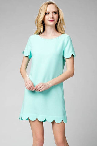 Aqua Scalloped Dress