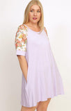 Purple Tunic with Floral Sleeves