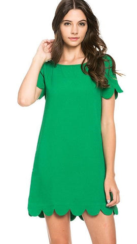 Green Scalloped Dress