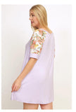 Purple Tunic with Floral Sleeves