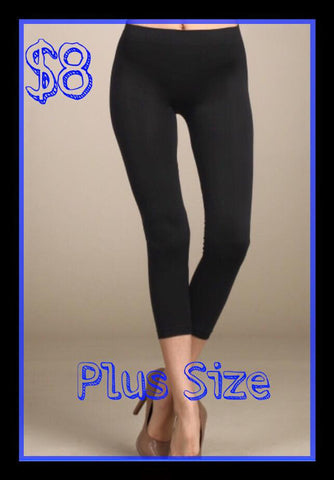 Plus Black Capri Leggings