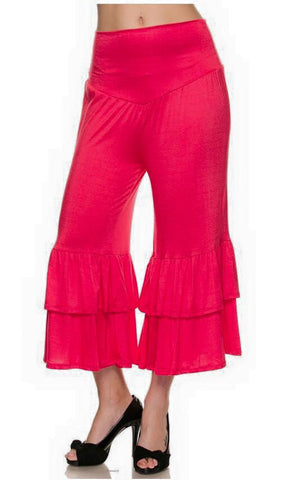 Coral Ruffle Capris – Sassy Olive Boutique