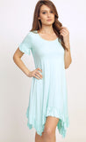 Mint ruffled hem dress