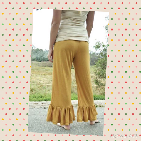 Mustard Ruffle Pants Plus Size