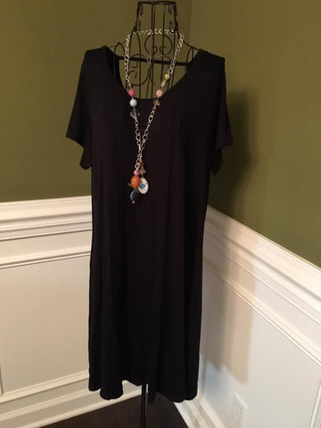 Black Pocket Dress Plus Size