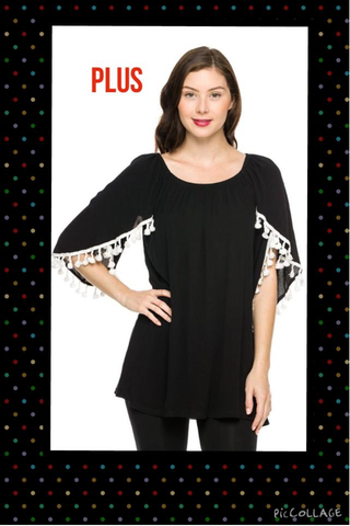 Black Tunic With Tulip Sleeves