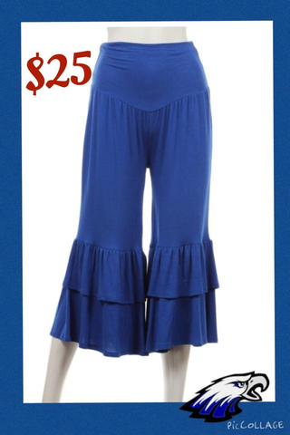 Ruffle bottom 2025 capri pants