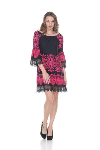 Black & Pink Dress with Lace
