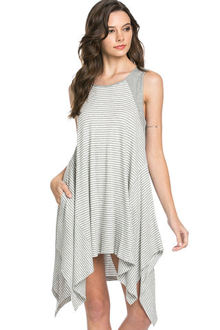 Gray and White Striped Tunic